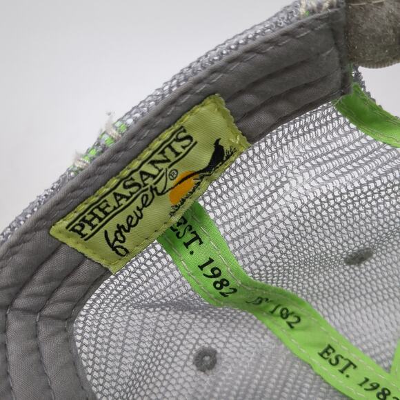 Pheasants Forever Strapback Trucker Hat Gray One Size Adjustable Distressed - Picture 9 of 9